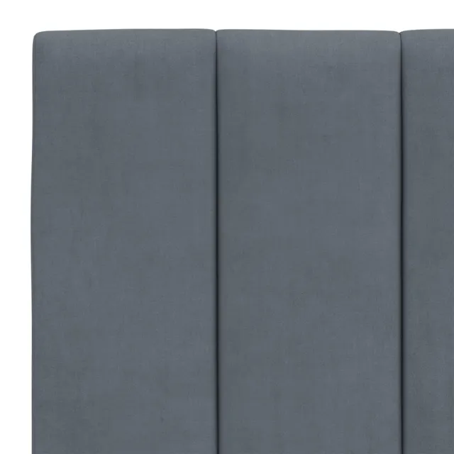 Lit avec matelas Hanko gris foncé 140x200 cm velours