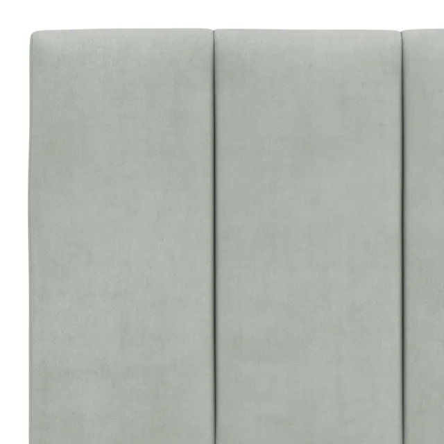 Lit avec matelas Hanko gris clair 200x200 cm velours