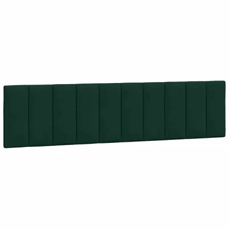 Lit avec matelas Hanko vert foncé 200x200 cm velours