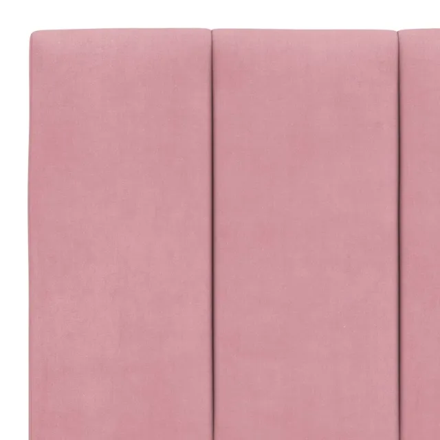 Lit avec matelas Hanko rose 200x200 cm velours