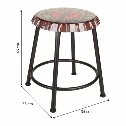 Sgabello Alexandra House Living Nero Ferro 35 x 46 x 35 cm 2