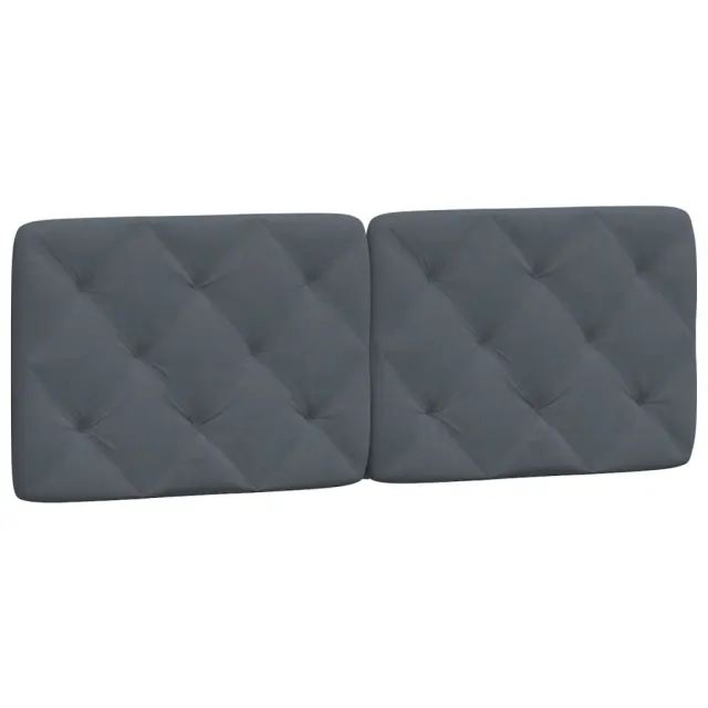 Lit avec matelas gris foncé 140x190 cm velours