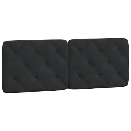 Lit avec matelas noir 140x190 cm velours