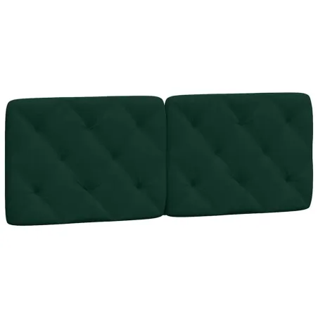 Lit avec matelas vert foncé 140x190 cm velours