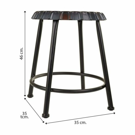Sgabello Alexandra House Living Nero Ferro 35 x 46 x 35 cm 2