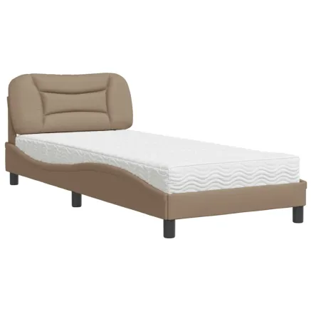 Lit avec matelas Hvar cappuccino 90x200 cm similicuir 2
