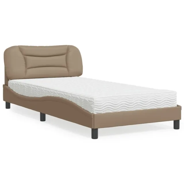 Lit avec matelas Hvar cappuccino 100x200 cm similicuir