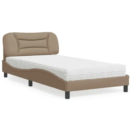 Lit avec matelas Hvar cappuccino 100x200 cm similicuir