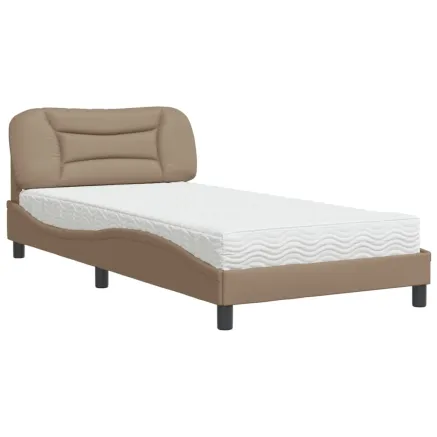 Lit avec matelas Hvar cappuccino 100x200 cm similicuir 2