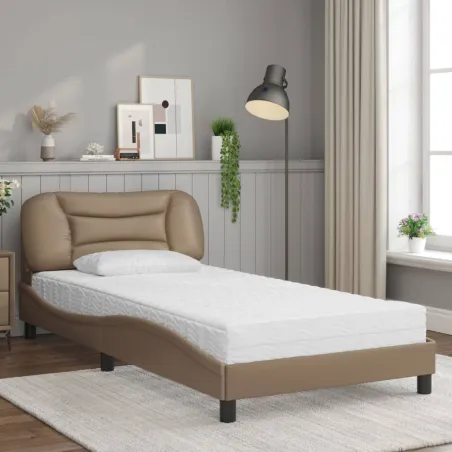 Lit avec matelas Hvar cappuccino 100x200 cm similicuir