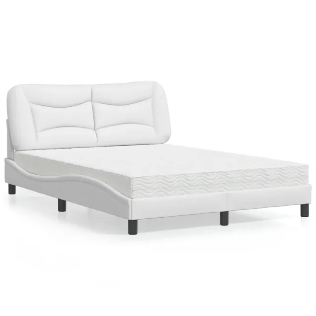 Lit avec matelas Hvar blanc 120x200 cm similicuir