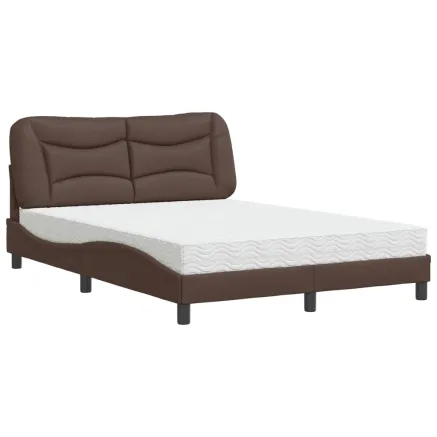 Lit avec matelas Hvar marron 120x200 cm similicuir 2