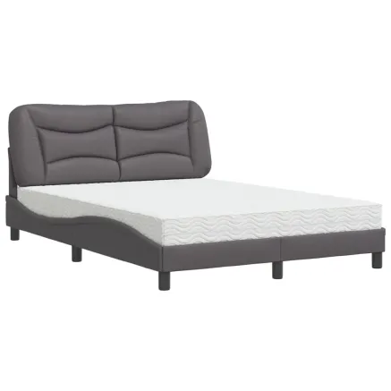 Lit avec matelas Hvar gris 120x200 cm similicuir 2