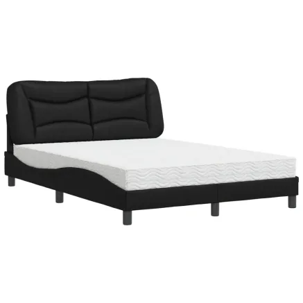 Lit avec matelas Hvar noir 140x190 cm similicuir 2