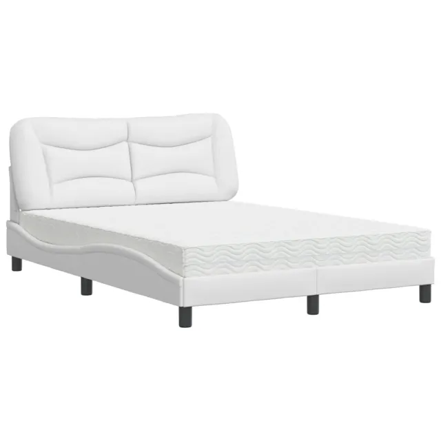 Lit avec matelas Hvar blanc 140x190 cm similicuir