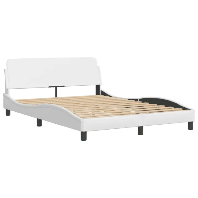 Lit avec matelas Hvar blanc 140x190 cm similicuir
