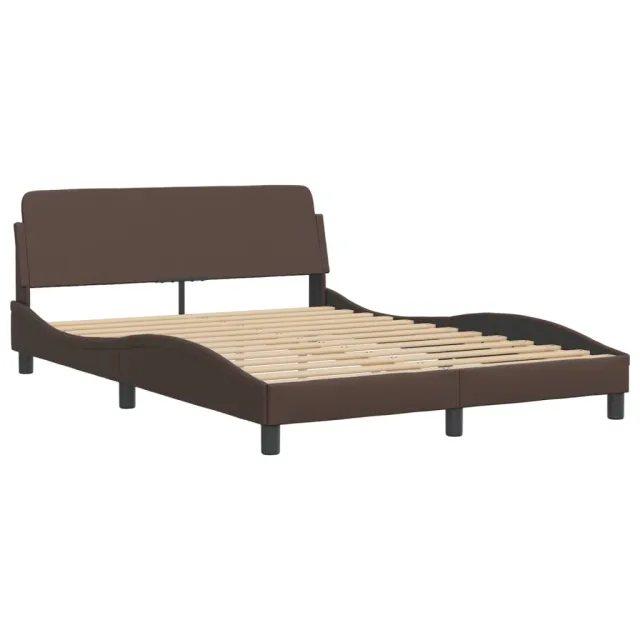 Lit avec matelas Hvar marron 140x190 cm similicuir