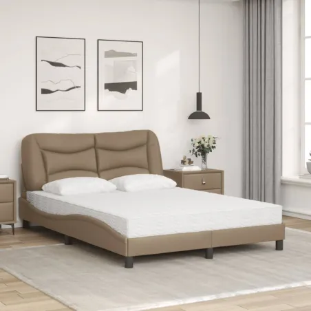 Lit avec matelas Hvar cappuccino 140x190 cm similicuir
