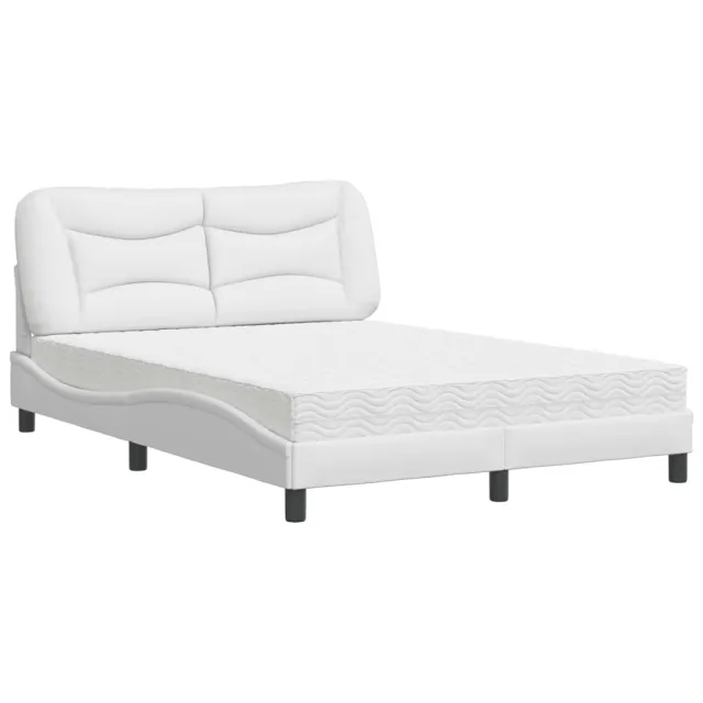 Lit avec matelas Hvar blanc 140x200 cm similicuir
