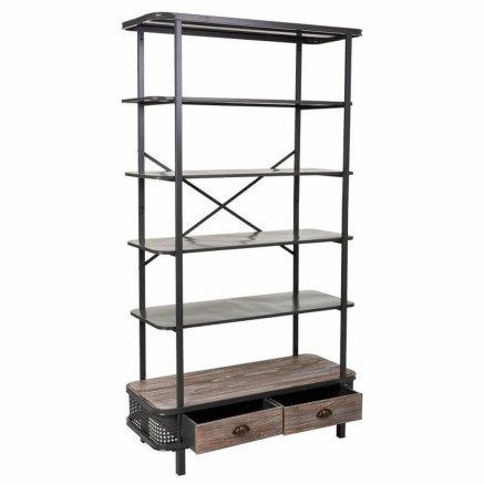 Regal Alexandra House Living Grau Eisen Tannenholz 40 x 181 x 100 cm 2