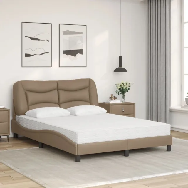 Lit avec matelas Hvar cappuccino 140x200 cm similicuir