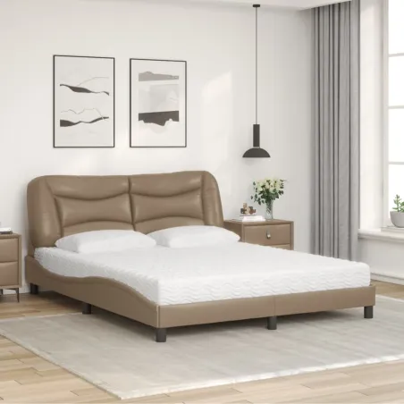 Lit avec matelas Hvar cappuccino 160x200 cm similicuir