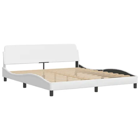 Lit avec matelas Hvar blanc 180x200 cm similicuir