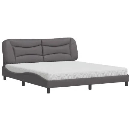 Lit avec matelas Hvar gris 180x200 cm similicuir 2