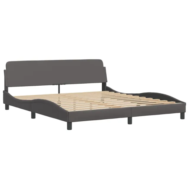 Lit avec matelas Hvar gris 180x200 cm similicuir