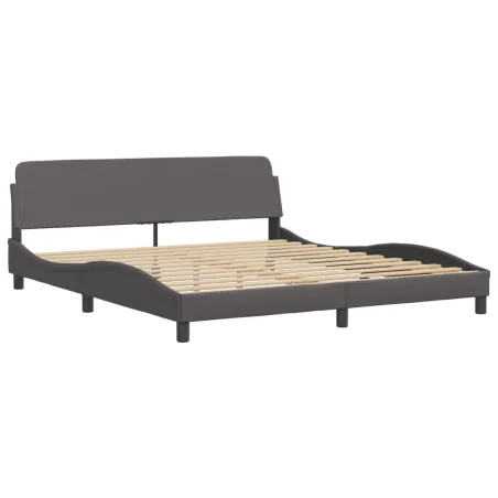Lit avec matelas Hvar gris 180x200 cm similicuir