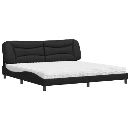 Lit avec matelas Hvar noir 200x200 cm similicuir 2