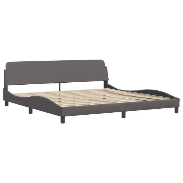 Lit avec matelas Hvar gris 200x200 cm similicuir