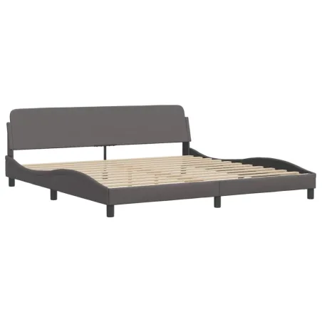 Lit avec matelas Hvar gris 200x200 cm similicuir