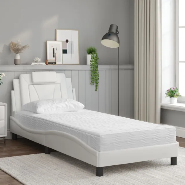 Lit Viana avec matelas blanc 80x200 cm similicuir