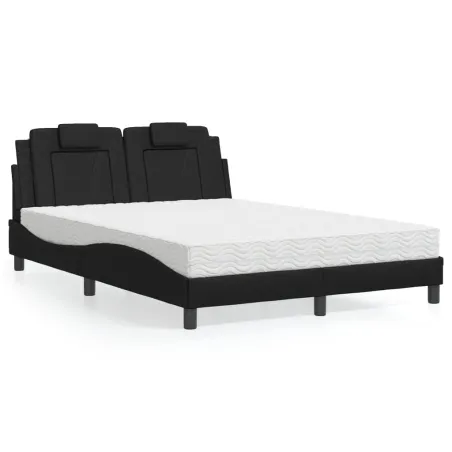 Lit Viana avec matelas noir 120x200 cm similicuir