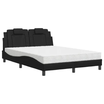 Lit Viana avec matelas noir 120x200 cm similicuir 2