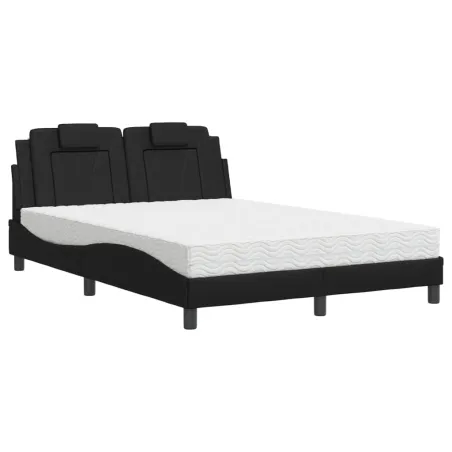 Lit Viana avec matelas noir 120x200 cm similicuir