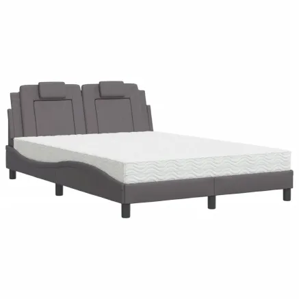 Lit Viana avec matelas gris 120x200 cm similicuir 2