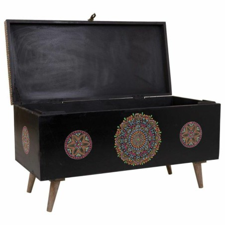 Baúl Alexandra House Living Negro Multicolor Madera de mango Madera M