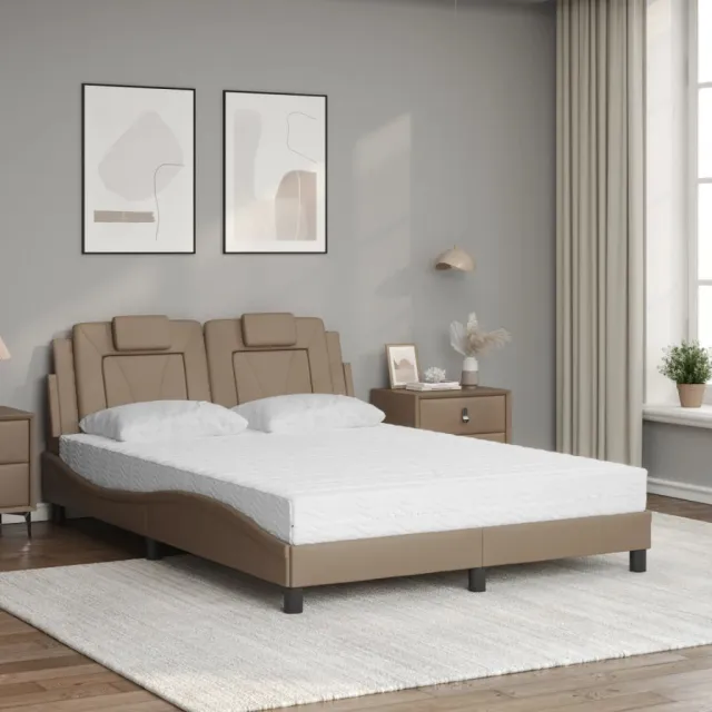 Lit Viana avec matelas cappuccino 120x200 cm similicuir