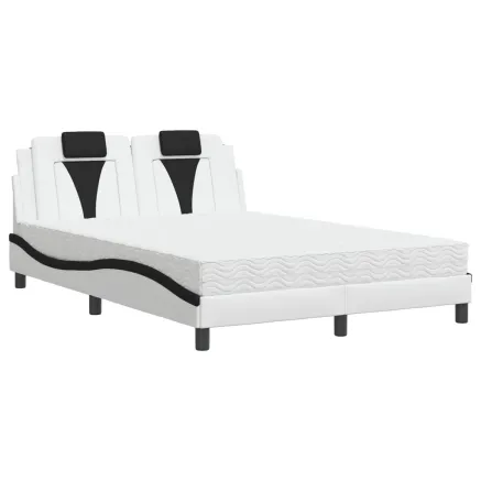 Lit Viana avec matelas blanc et noir 120x200 cm similicuir 2