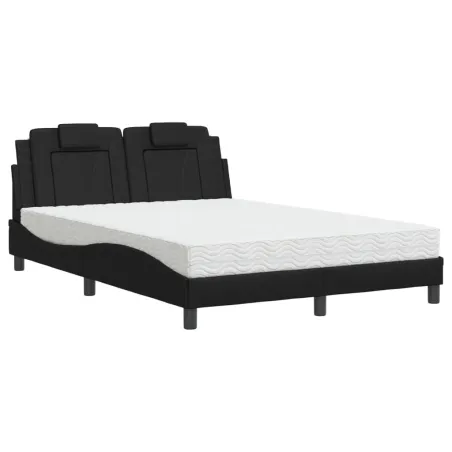Lit Viana avec matelas noir 140x190 cm similicuir
