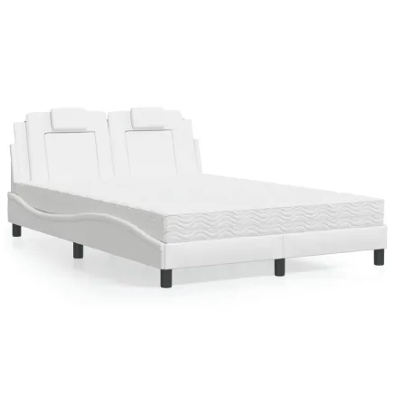 Lit Viana avec matelas blanc 140x190 cm similicuir