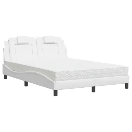 Lit Viana avec matelas blanc 140x190 cm similicuir 2