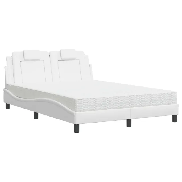 Lit Viana avec matelas blanc 140x190 cm similicuir