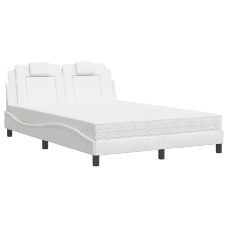 Lit Viana avec matelas blanc 140x190 cm similicuir