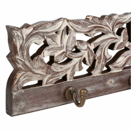 Perchero de Pared Alexandra House Living Marrón oscuro Hierro Madera 2