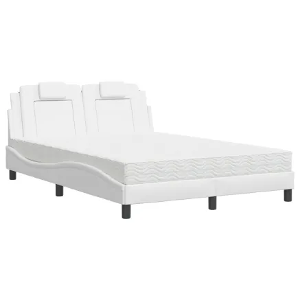Lit Viana avec matelas blanc 140x200 cm similicuir 2