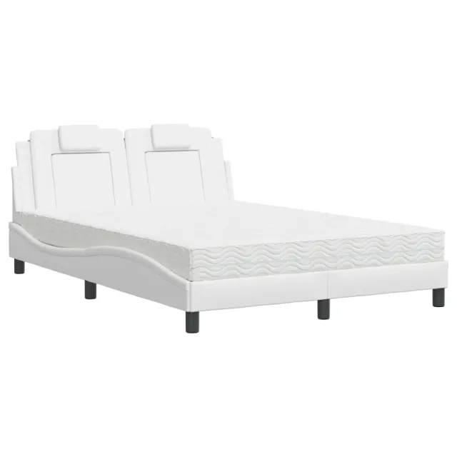 Lit Viana avec matelas blanc 140x200 cm similicuir