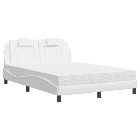 Lit Viana avec matelas blanc 140x200 cm similicuir